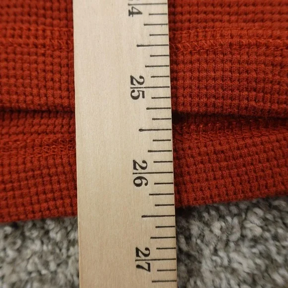 Eddie Bauer Sweater Mens L Orange Waffle Knit Thermal Crewneck Pullover Hiking - Picture 8 of 11